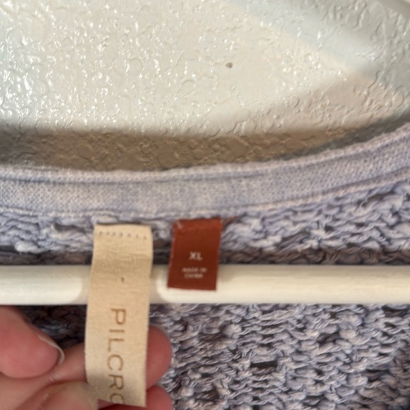 Pilcro Anthropologie Lavender Cotton Boxy Cropped Sweater Size XL - Picture 2 of 7